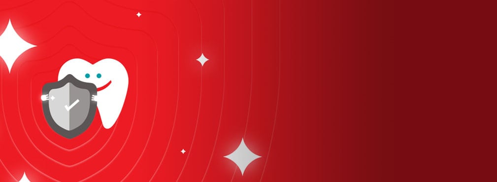 tooth with fluoride shield