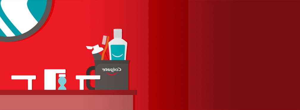 oral care products on sink