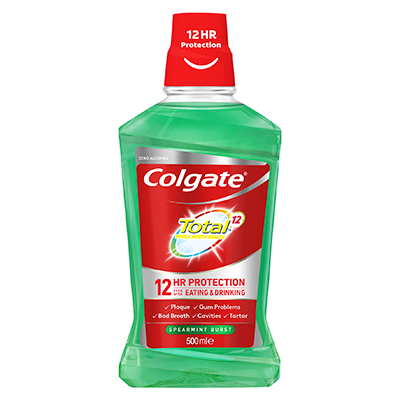 קולגייט טוטאל שטיפת פה ירוקה לנשימה רעננה והגנה כנגד רובד החיידקים