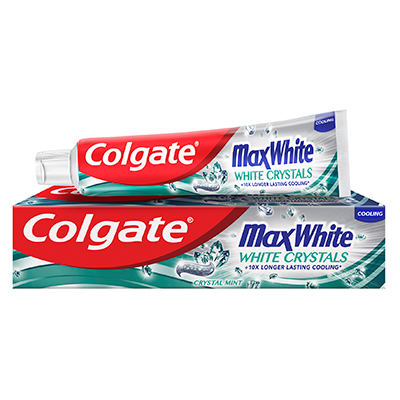 קולגייט מקס וייט משחת שיניים לנשימה רעננה עם קריסטלים לבנים