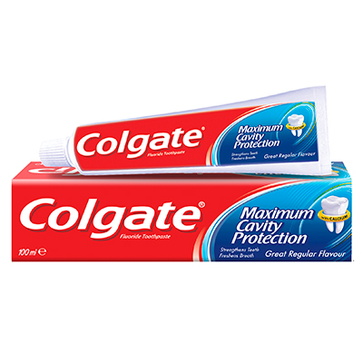 קולגייט אדומה הגנה מקסימלית מפני עששת משחת שיניים בטעם נפלא